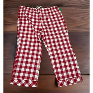 Women's Dip XXL Red White Plaid Fleece Pull On Pajama Pants Back Pocket New